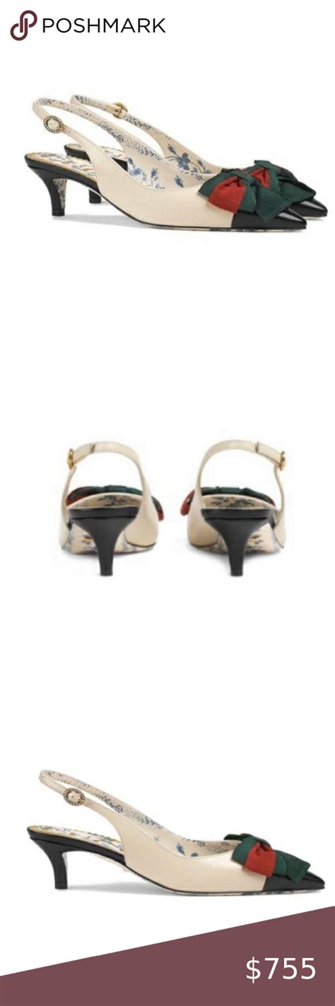 gucci hee|Gucci kitten heel slingback.